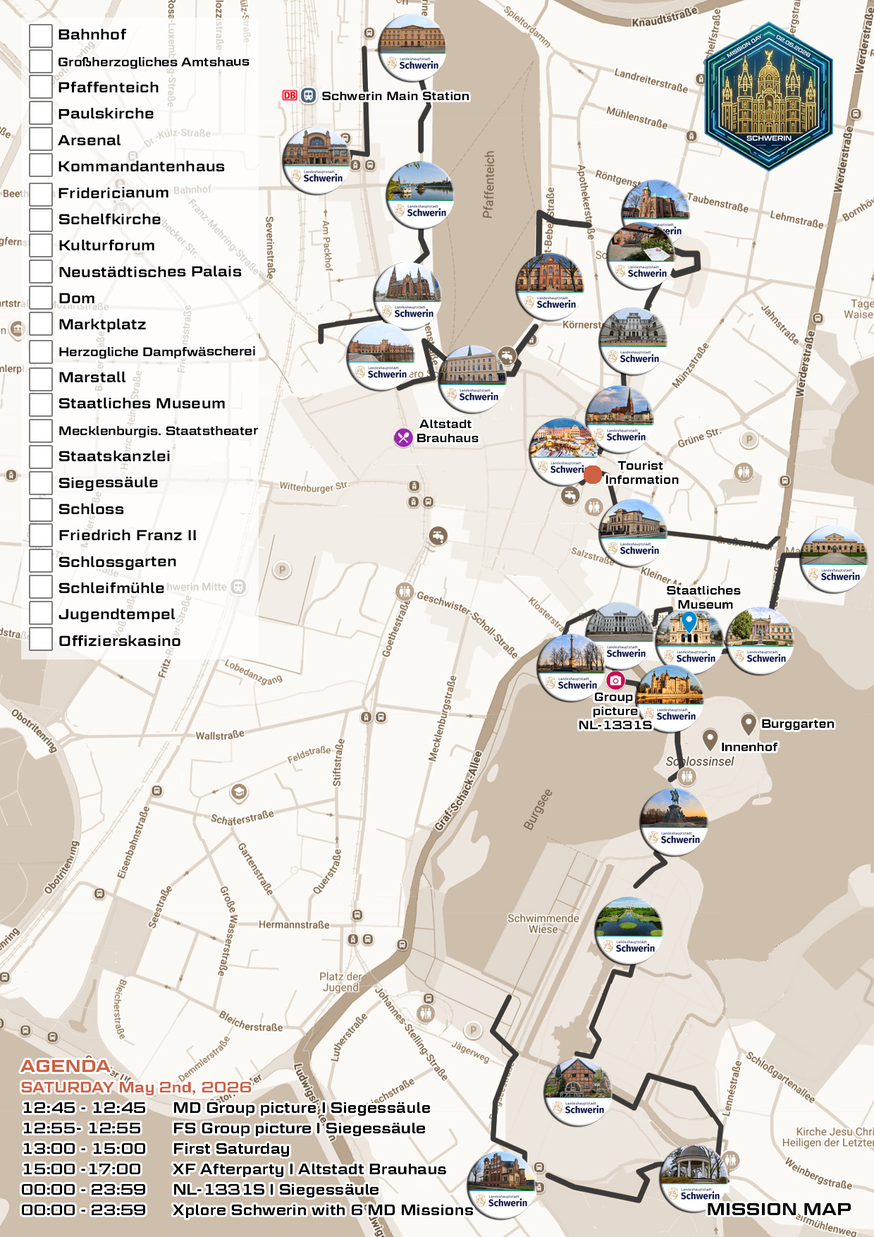 Picture of the printable map for Schwerin